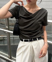 NOGLE（ノグル）の「【NOGLE/ノグル】ドレープ半袖Tシャツ（Tシャツ/カットソー）」