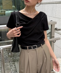 NOGLE（ノグル）の「【NOGLE ノグル】ドレープ半袖Tシャツ（Tシャツ/カットソー）」