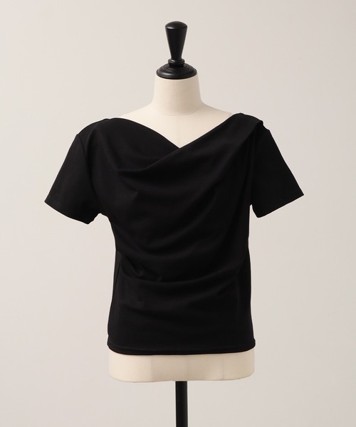NOGLE(ノグル)の「【NOGLE/ノグル】ドレープ半袖Tシャツ(Tシャツ/カットソー・レディース・チャコールグレー/ブラック/ピンク/ホワイト・FREE)」の8枚目の写真