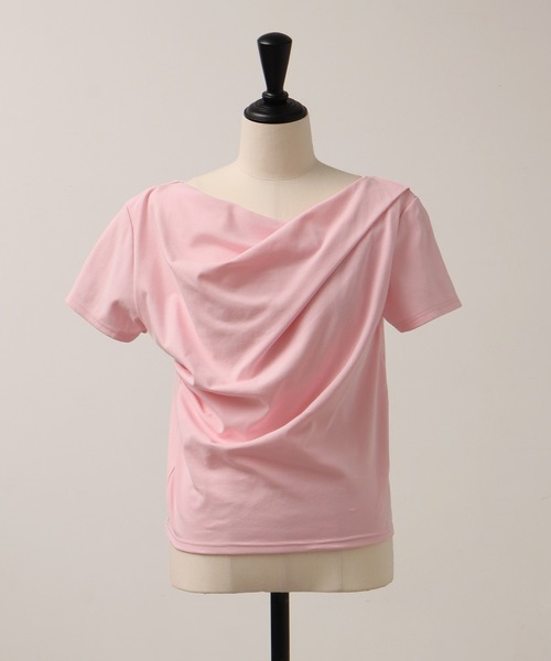 NOGLE(ノグル)の「【NOGLE/ノグル】ドレープ半袖Tシャツ(Tシャツ/カットソー・レディース・チャコールグレー/ブラック/ピンク/ホワイト・FREE)」の10枚目の写真