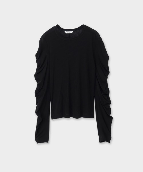 CINOH（チノ）の「SHEF enso SHEER LONG SLEEVE TOP（Tシャツ/カットソー・レディース・ブラック・38）」の4枚目の写真