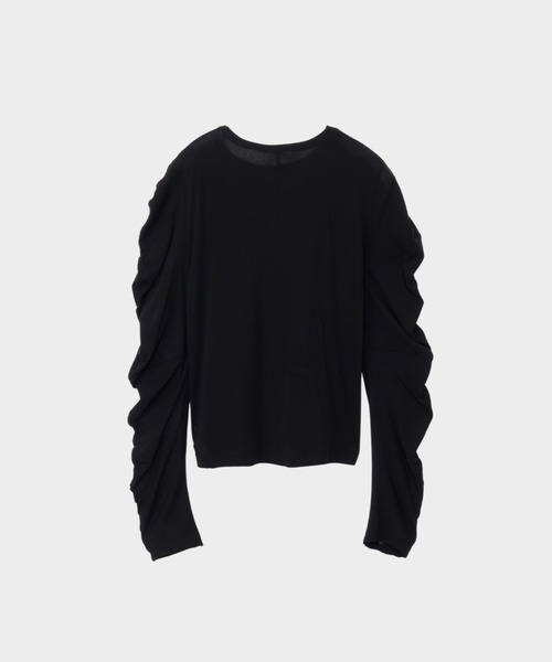 CINOH（チノ）の「SHEF enso SHEER LONG SLEEVE TOP（Tシャツ/カットソー・レディース・ブラック・38）」の6枚目の写真