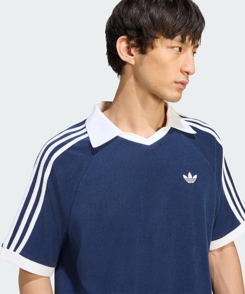 adidas Originals(アディダスオリジナルス)の「【adidas】TERRY POLO サッカー日本代表 応援 W杯 ワールドカップ(ポロシャツ・レディース・ホワイト/ネイビー/ブラック・M/S)」の6枚目の写真