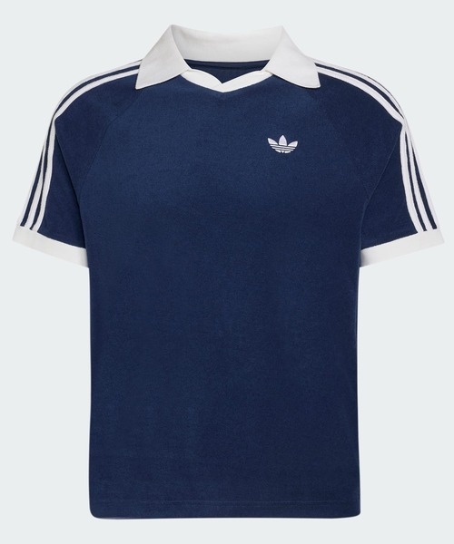 adidas Originals(アディダスオリジナルス)の「【adidas】TERRY POLO サッカー日本代表 応援 W杯 ワールドカップ(ポロシャツ・レディース・ホワイト/ネイビー/ブラック・M/S)」の4枚目の写真