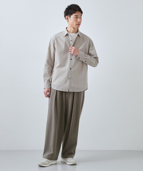 THE SHOP TK (ザ ショップ ティーケー )の「【半歩先のオシャレ】バレルレッグ パンツ 洗濯機OK(その他パンツ・メンズ・ダークグレー/ブラック・04/03/02)」の4枚目の写真
