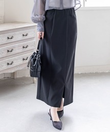 CLEAR BASIC | 【低身長対応/サイズ展開あり】スリットジップIラインスカート[タイトスカート/オフィスカジュアル/通勤/きれいめ](スカート)