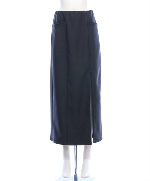 CLEAR BASIC（クリアベーシック）の「スリットジップIラインスカート［大人 カジュアル 着回し力抜群］≪新作≫（スカート・レディース・ブラック/アイボリー・PS/S/M）」の5枚目の写真