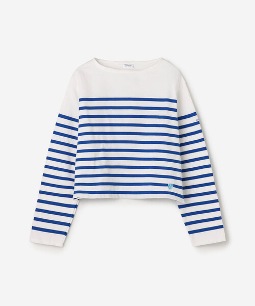 ORCIVAL（オーシバル）の「ORCIVAL | ラッセル ボートネッククロップドTシャツ WOMEN（Tシャツ/カットソー・レディース・グレー系その他/ブルー系その他・2/1）」の2枚目の写真