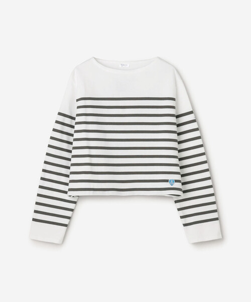 ORCIVAL（オーシバル）の「ORCIVAL | ラッセル ボートネッククロップドTシャツ WOMEN（Tシャツ/カットソー・レディース・グレー系その他/ブルー系その他・2/1）」の4枚目の写真