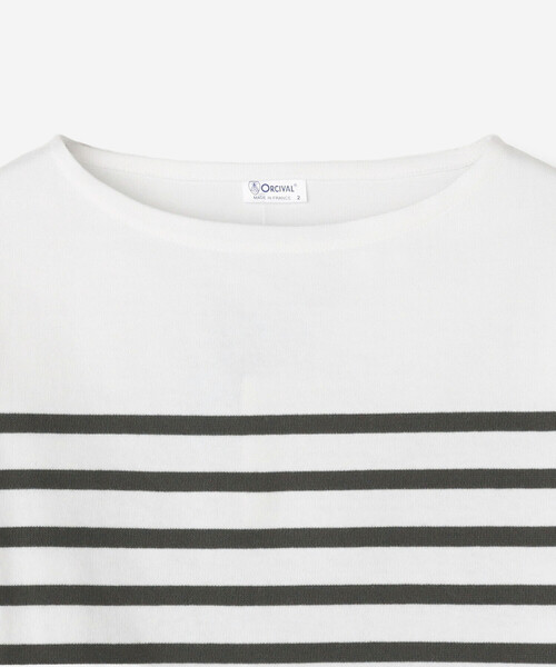 ORCIVAL（オーシバル）の「ORCIVAL | ラッセル ボートネッククロップドTシャツ WOMEN（Tシャツ/カットソー・レディース・グレー系その他/ブルー系その他・2/1）」の6枚目の写真