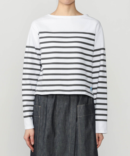 ORCIVAL（オーシバル）の「ORCIVAL | ラッセル ボートネッククロップドTシャツ WOMEN（Tシャツ/カットソー・レディース・グレー系その他/ブルー系その他・2/1）」の10枚目の写真