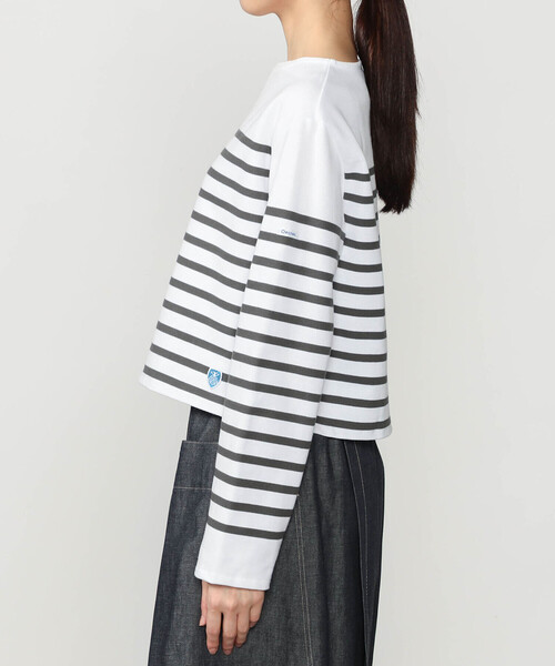 ORCIVAL（オーシバル）の「ORCIVAL | ラッセル ボートネッククロップドTシャツ WOMEN（Tシャツ/カットソー・レディース・グレー系その他/ブルー系その他・2/1）」の11枚目の写真