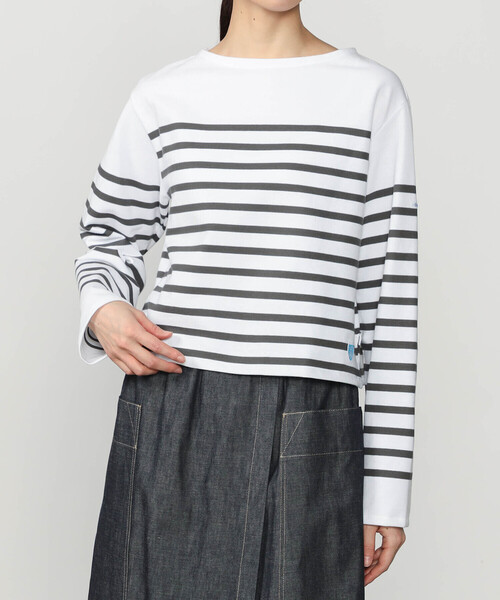 ORCIVAL（オーシバル）の「ORCIVAL | ラッセル ボートネッククロップドTシャツ WOMEN（Tシャツ/カットソー・レディース・グレー系その他/ブルー系その他・2/1）」の13枚目の写真