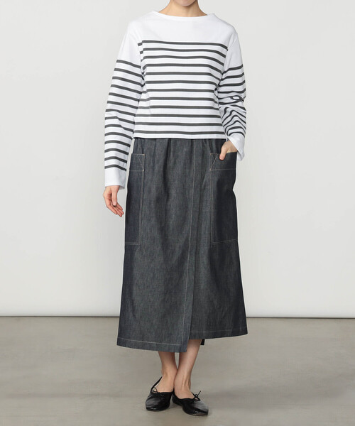 ORCIVAL（オーシバル）の「ORCIVAL | ラッセル ボートネッククロップドTシャツ WOMEN（Tシャツ/カットソー・レディース・グレー系その他/ブルー系その他・2/1）」の14枚目の写真