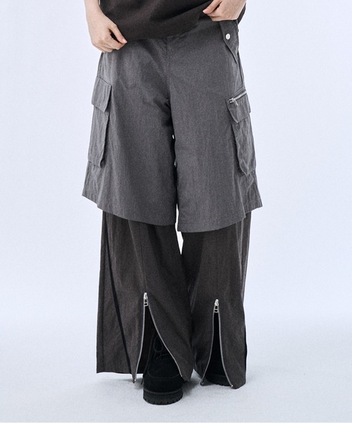 PHILTHEORY(フィルセオリー)の「Layered nylon pants / レイヤードナイロンパンツ(その他パンツ・メンズ・グレー/ブラック・2/1/3)」の2枚目の写真