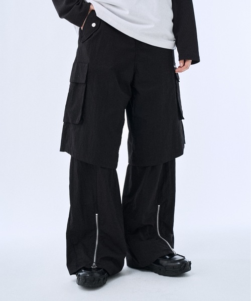 PHILTHEORY(フィルセオリー)の「Layered nylon pants / レイヤードナイロンパンツ(その他パンツ・メンズ・グレー/ブラック・2/1/3)」の1枚目の写真