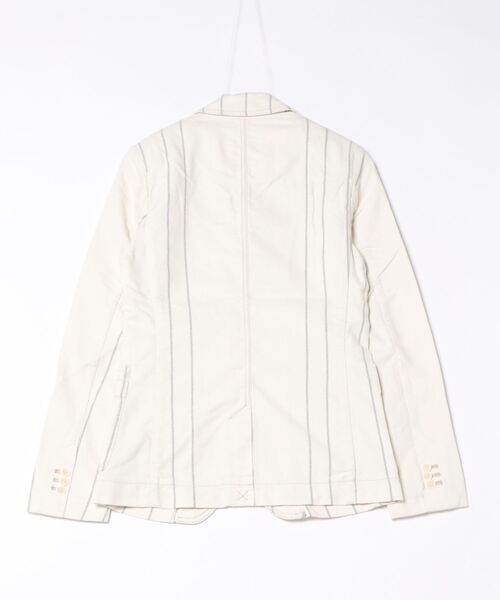 Desigual（デシグアル）の「オフホワイト×ステッチストライプ非対称ラペルテーラードブレザー（テーラードジャケット・レディース・ホワイト・XS/S/M/L/XL）」の4枚目の写真
