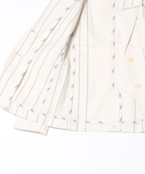 Desigual（デシグアル）の「オフホワイト×ステッチストライプ非対称ラペルテーラードブレザー（テーラードジャケット・レディース・ホワイト・XS/S/M/L/XL）」の5枚目の写真