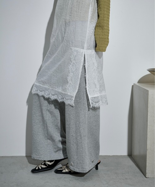 THE YOn（ザヨン）の「レース切替シアーキャミチュニック（ワンピース・レディース・ライム/オフホワイト/チャコールグレー・FREE）」の14枚目の写真