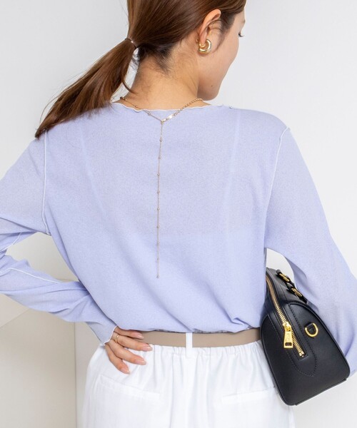 NOLLEY’S(ノーリーズ)の「ウォッシャブルドライテレコメロー配色プルオーバー(Tシャツ/カットソー・レディース・サックスブルー/ブラウン/ホワイト・FREE)」の16枚目の写真