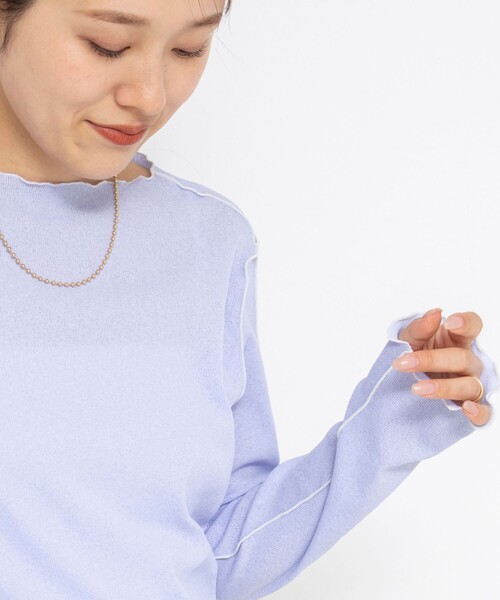NOLLEY’S(ノーリーズ)の「ウォッシャブルドライテレコメロー配色プルオーバー(Tシャツ/カットソー・レディース・サックスブルー/ブラウン/ホワイト・FREE)」の18枚目の写真