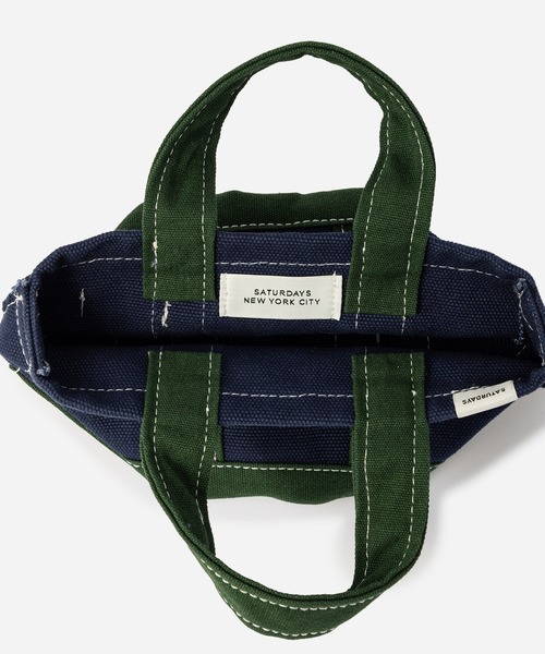 Saturdays NYC（サタデーズ ニューヨークシティ ）の「Mini Boat Tote Bag（トートバッグ・メンズ・キナリ/ブラック/ブルー・FREE）」の10枚目の写真