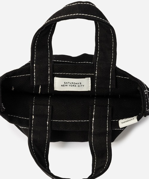 Saturdays NYC（サタデーズ ニューヨークシティ ）の「Mini Boat Tote Bag（トートバッグ・メンズ・キナリ/ブラック/ブルー・FREE）」の8枚目の写真