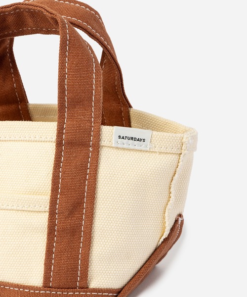 Saturdays NYC（サタデーズ ニューヨークシティ ）の「Mini Boat Tote Bag（トートバッグ・メンズ・キナリ/ブラック/ブルー・FREE）」の6枚目の写真