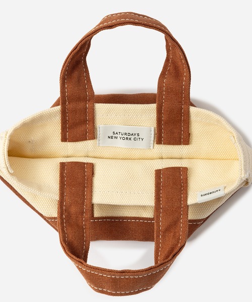 Saturdays NYC（サタデーズ ニューヨークシティ ）の「Mini Boat Tote Bag（トートバッグ・メンズ・キナリ/ブラック/ブルー・FREE）」の9枚目の写真