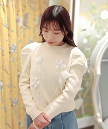 Chesty（チェスティー）の「オーガンジーブーケニット（ニット/セーター）」