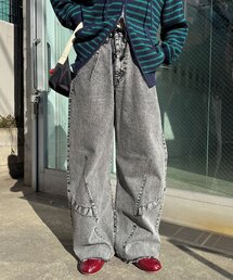 CIAOPANIC | 【ANTI WARP /アンチワープ】切替カーブワイドデニム(デニムパンツ)