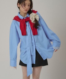 MUHET（ミュエータ）の「multiway ribbon tie lace shirt / マルチウェイレース付きリボンシャツ（シャツ/ブラウス）」