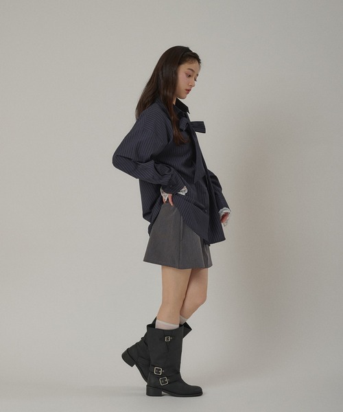 MUHET(ミュエータ)の「multiway ribbon tie lace shirt / マルチウェイレース付きリボンシャツ(シャツ/ブラウス・レディース・ベージュ/ネイビー/ピンク/ライトブルー・FREE)」の14枚目の写真