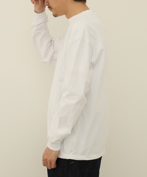 Goodwear(グッドウェア)の「【Goodwear】ドロスト ポケ付きL/S BIG TEE 2W7-16201(Tシャツ/カットソー・メンズ・ホワイト/ブラック/杢グレー・XL/L/M)」の12枚目の写真