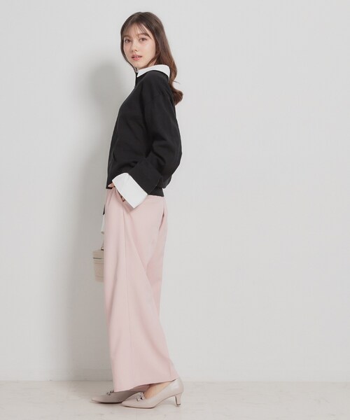 couture brooch（クチュールブローチ）の「布帛ドッキングプルオーバー（ニット/セーター・レディース・ブラック/ライトイエロー系/ライトグレー・38）」の20枚目の写真