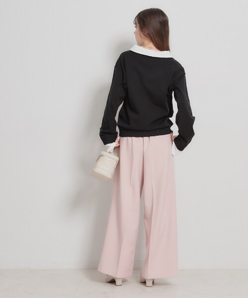 couture brooch（クチュールブローチ）の「布帛ドッキングプルオーバー（ニット/セーター・レディース・ブラック/ライトイエロー系/ライトグレー・38）」の21枚目の写真