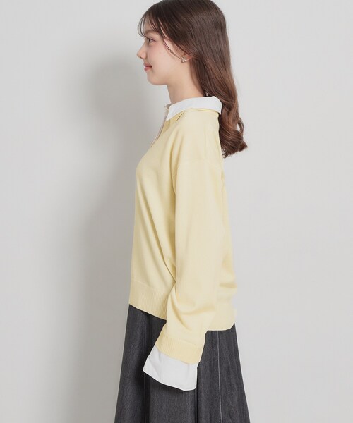 couture brooch（クチュールブローチ）の「布帛ドッキングプルオーバー（ニット/セーター・レディース・ブラック/ライトイエロー系/ライトグレー・38）」の19枚目の写真