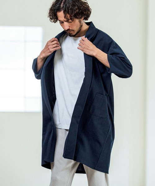 Magine（マージン）の「mcg3774- Mini Waffle Seven Sleeve Long Cardigan カーディガン(MGN-261-001)（カーディガン/ボレロ・メンズ・ネイビー/ブラック/チャコールグレー・48/46/44）」の5枚目の写真