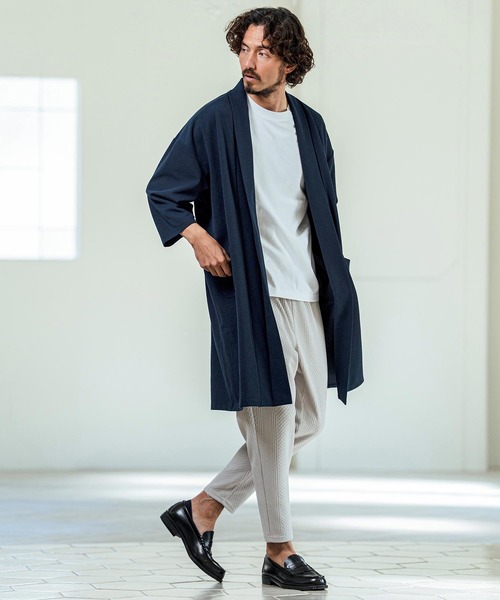 Magine（マージン）の「mcg3774- Mini Waffle Seven Sleeve Long Cardigan カーディガン(MGN-261-001)（カーディガン/ボレロ・メンズ・ネイビー/ブラック/チャコールグレー・48/46/44）」の6枚目の写真