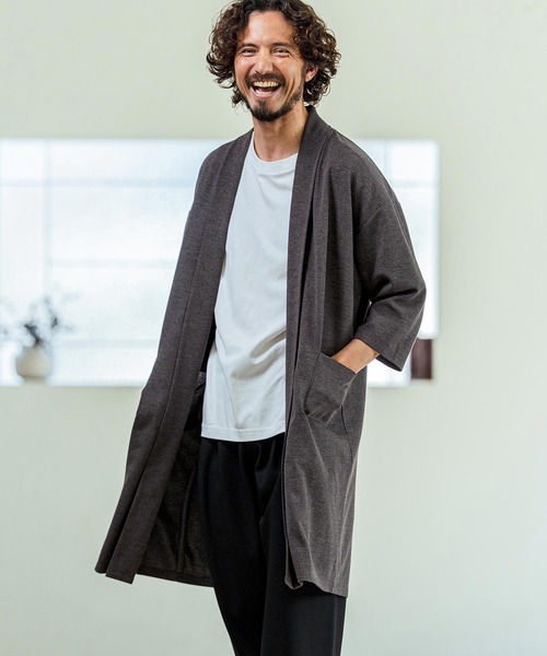 Magine（マージン）の「mcg3774- Mini Waffle Seven Sleeve Long Cardigan カーディガン(MGN-261-001)（カーディガン/ボレロ・メンズ・ネイビー/ブラック/チャコールグレー・48/46/44）」の9枚目の写真
