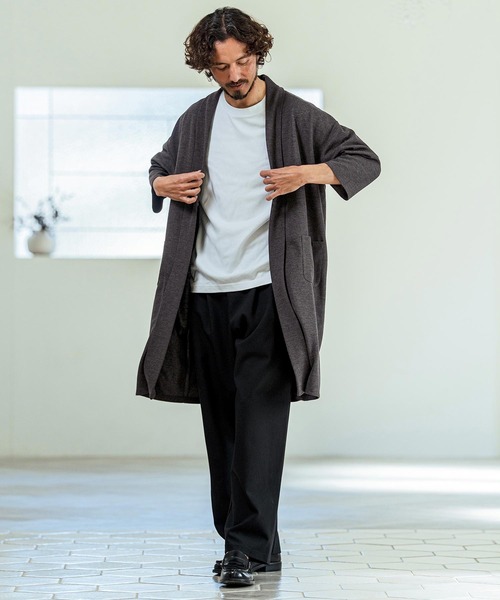Magine（マージン）の「mcg3774- Mini Waffle Seven Sleeve Long Cardigan カーディガン(MGN-261-001)（カーディガン/ボレロ・メンズ・ネイビー/ブラック/チャコールグレー・48/46/44）」の11枚目の写真