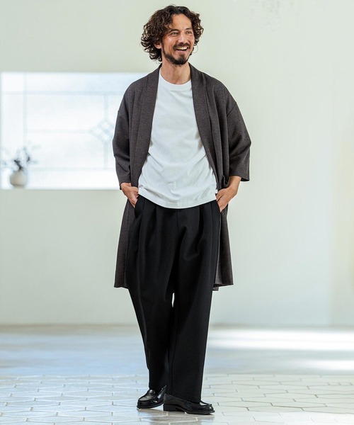 Magine（マージン）の「mcg3774- Mini Waffle Seven Sleeve Long Cardigan カーディガン(MGN-261-001)（カーディガン/ボレロ・メンズ・ネイビー/ブラック/チャコールグレー・48/46/44）」の12枚目の写真