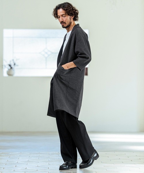 Magine（マージン）の「mcg3774- Mini Waffle Seven Sleeve Long Cardigan カーディガン(MGN-261-001)（カーディガン/ボレロ・メンズ・ネイビー/ブラック/チャコールグレー・48/46/44）」の13枚目の写真