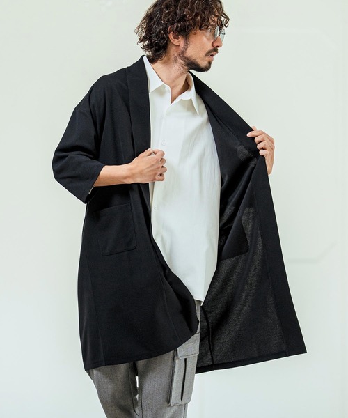 Magine（マージン）の「mcg3774- Mini Waffle Seven Sleeve Long Cardigan カーディガン(MGN-261-001)（カーディガン/ボレロ・メンズ・ネイビー/ブラック/チャコールグレー・48/46/44）」の15枚目の写真