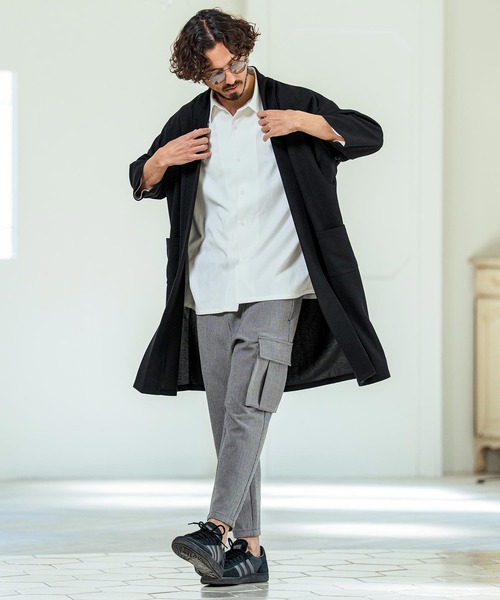 Magine（マージン）の「mcg3774- Mini Waffle Seven Sleeve Long Cardigan カーディガン(MGN-261-001)（カーディガン/ボレロ・メンズ・ネイビー/ブラック/チャコールグレー・48/46/44）」の17枚目の写真