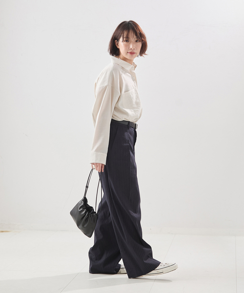 journal standard L'essage(ジャーナルスタンダードレサージュ)の「ウォッシャブル シアーシャツ(シャツ/ブラウス・レディース・ブラウン/アイボリー/ブルー系その他・FREE)」の5枚目の写真