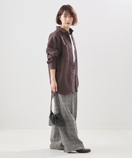 journal standard L'essage(ジャーナルスタンダードレサージュ)の「ウォッシャブル シアーシャツ(シャツ/ブラウス・レディース・ブラウン/アイボリー/ブルー系その他・FREE)」の11枚目の写真