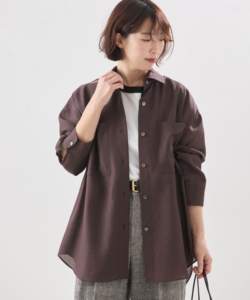 journal standard L'essage(ジャーナルスタンダードレサージュ)の「ウォッシャブル シアーシャツ(シャツ/ブラウス・レディース・ブラウン/アイボリー/ブルー系その他・FREE)」の13枚目の写真