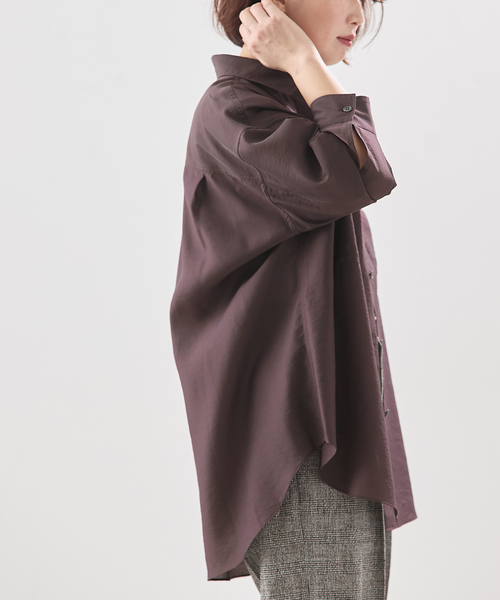 journal standard L'essage(ジャーナルスタンダードレサージュ)の「ウォッシャブル シアーシャツ(シャツ/ブラウス・レディース・ブラウン/アイボリー/ブルー系その他・FREE)」の14枚目の写真