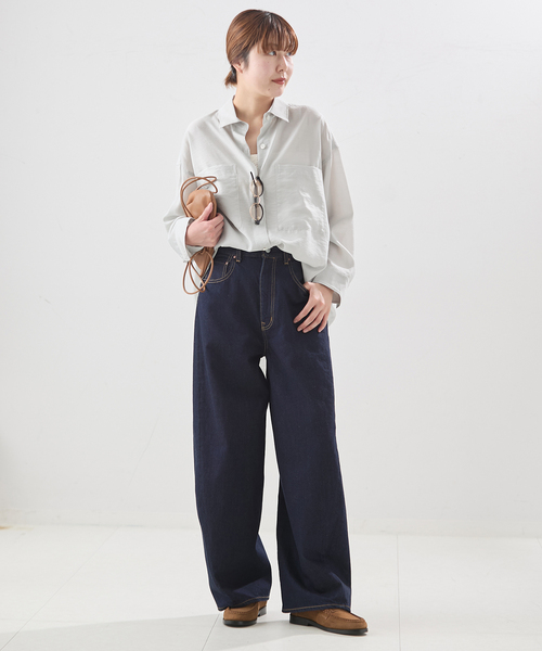 journal standard L'essage(ジャーナルスタンダードレサージュ)の「ウォッシャブル シアーシャツ(シャツ/ブラウス・レディース・ブラウン/アイボリー/ブルー系その他・FREE)」の15枚目の写真
